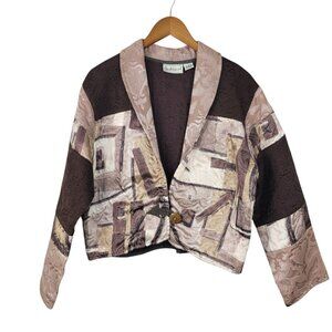 Vintage Large Tapestry Jacket Coat Art To Wear Southwest Aztec Western Patchwork